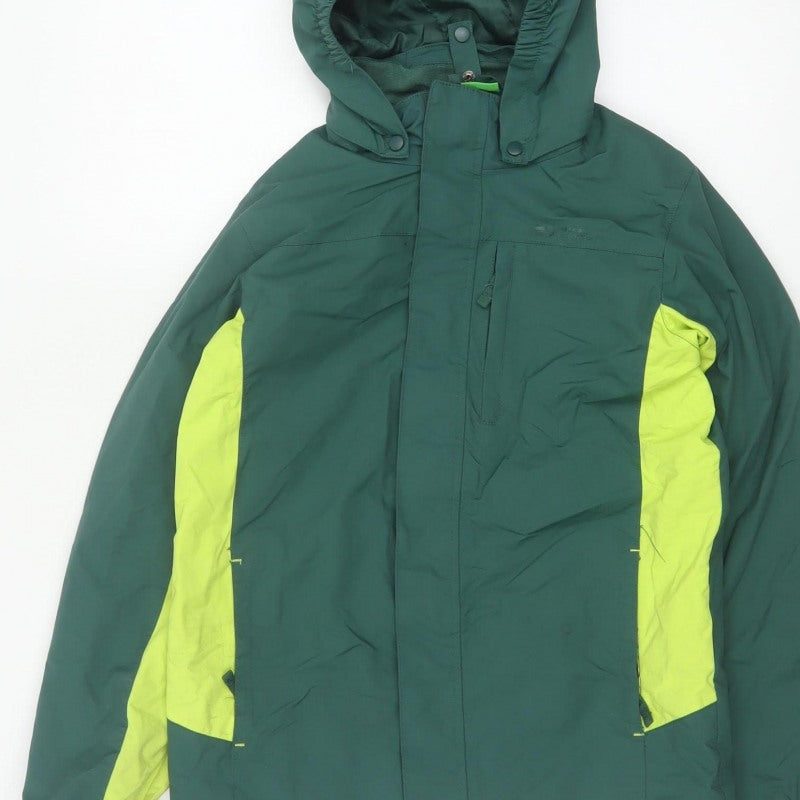 Additional view of Mountain Warehouse boys’ green 11-12 years ski jacket hooded colourblock