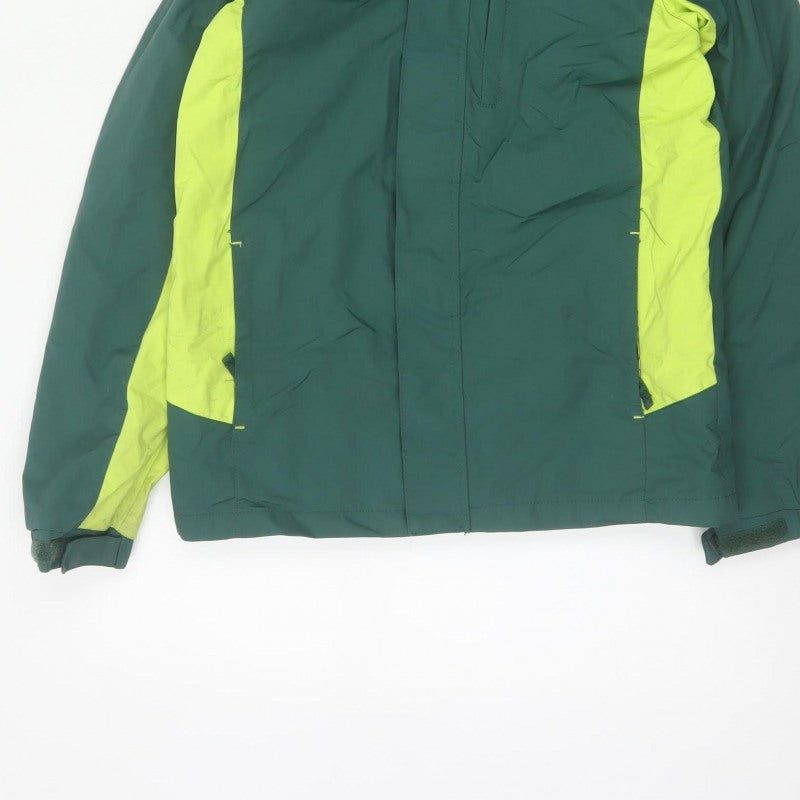 Additional view of Mountain Warehouse boys’ green 11-12 years ski jacket hooded colourblock