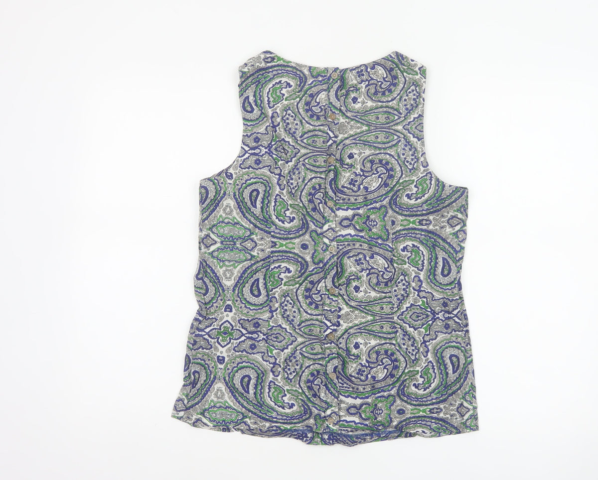 Dorothy Perkins Women Multicoloured Paisley Sleeveless Blouse UK 12