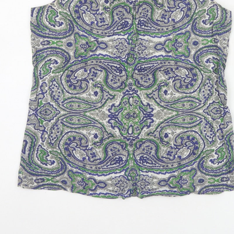 Dorothy Perkins Women Multicoloured Paisley Sleeveless Blouse UK 12