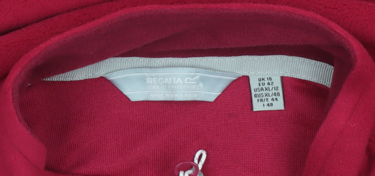 Regatta Women's Red UK 16 1/4 Zip Fleece Pullover Sweatshirt