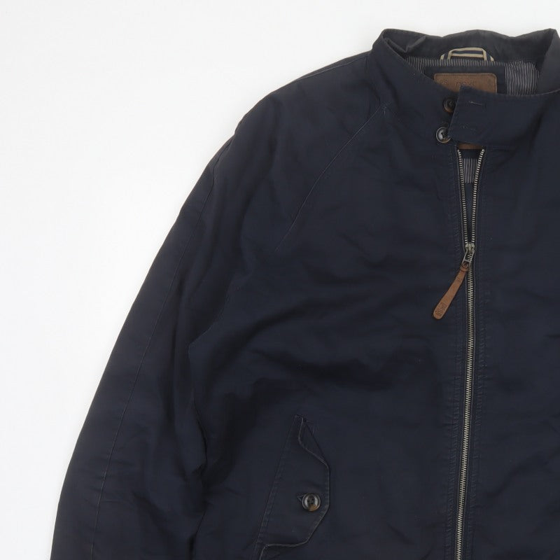 Next Men’s Blue XL Cotton Bomber Jacket Full Zip Lined