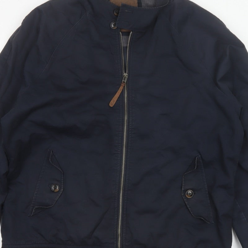 Next Men’s Blue XL Cotton Bomber Jacket Full Zip Lined