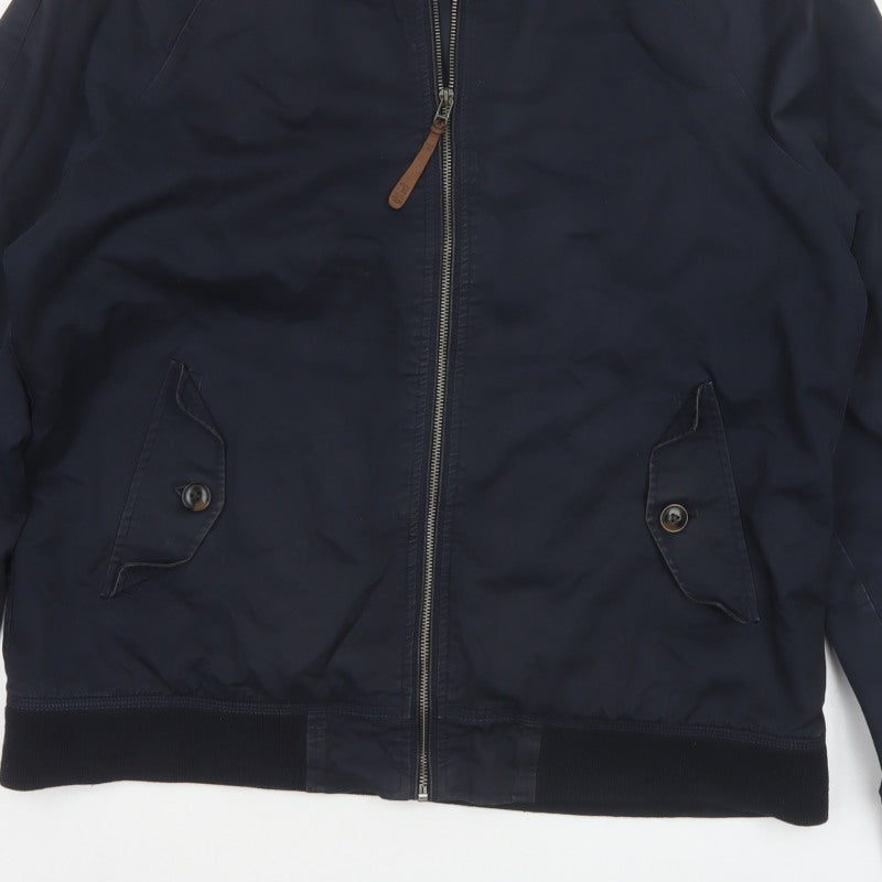 Next Men’s Blue XL Cotton Bomber Jacket Full Zip Lined
