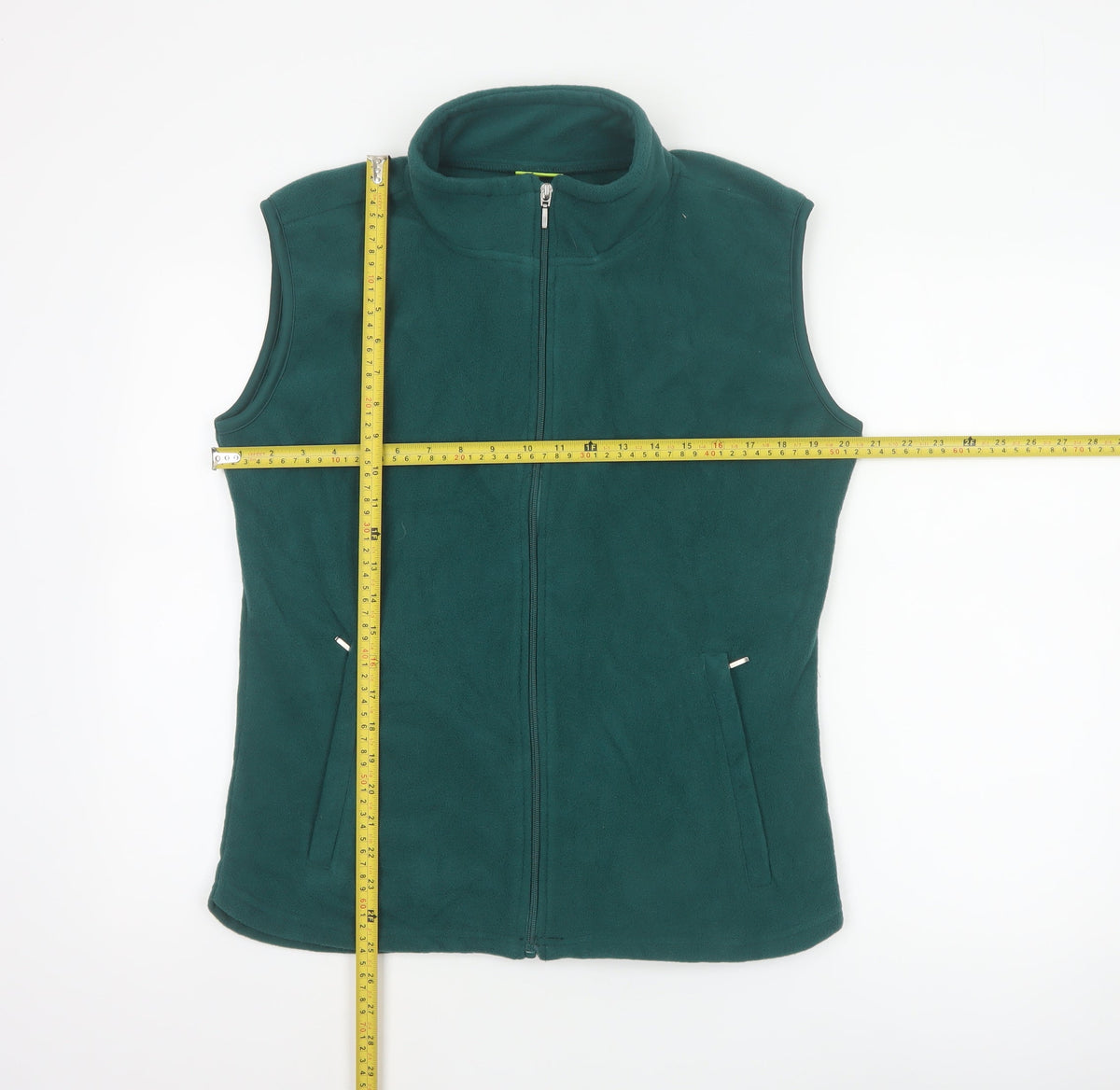 Yorkshire Racing Co Womens Green M Fleece Waistcoat Full Zip Pockets