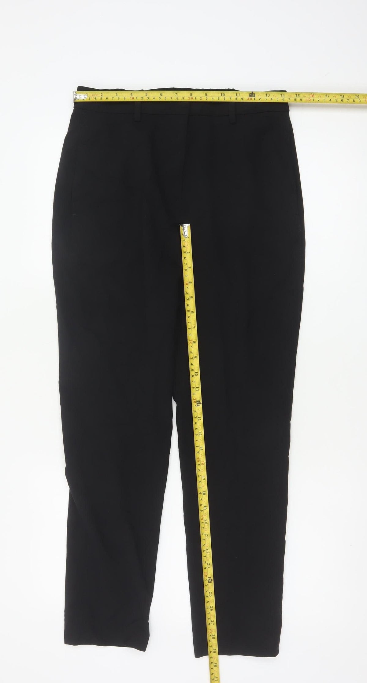 Marks and Spencer Women’s Black Size 10 Regular Tapered Dress Trousers