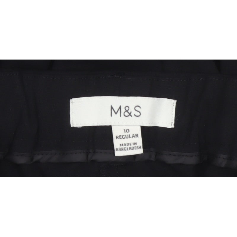 Marks and Spencer Women’s Black Size 10 Regular Tapered Dress Trousers