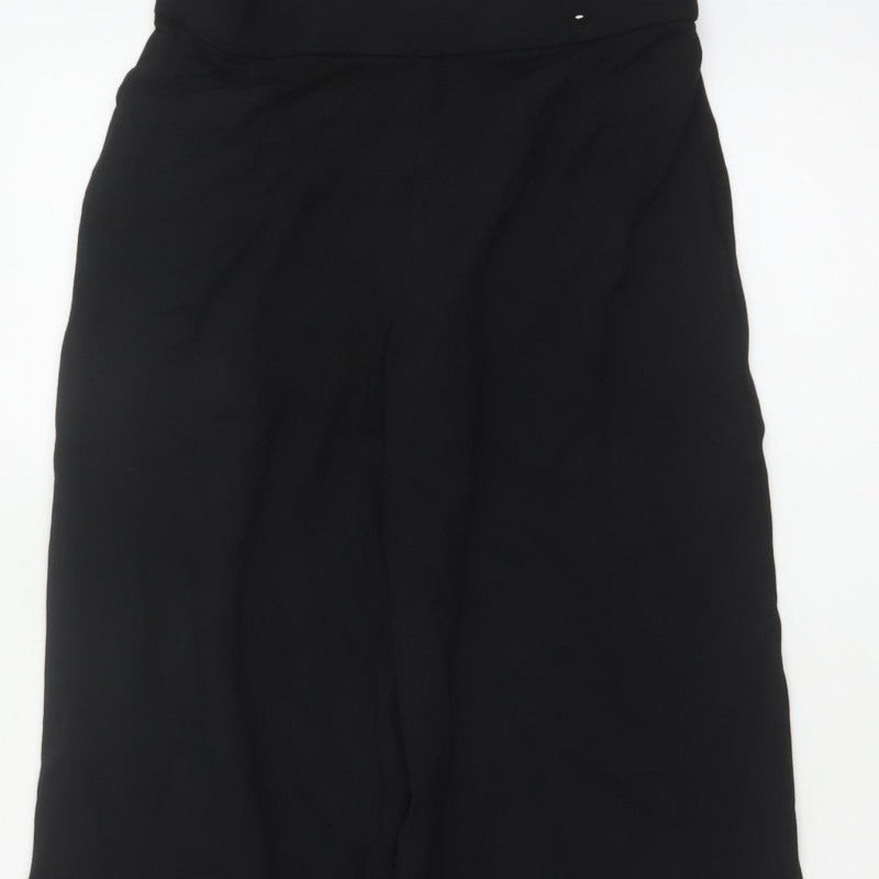 Marks & Spencer Women’s Black Size 10 Short Wide-Leg Trousers