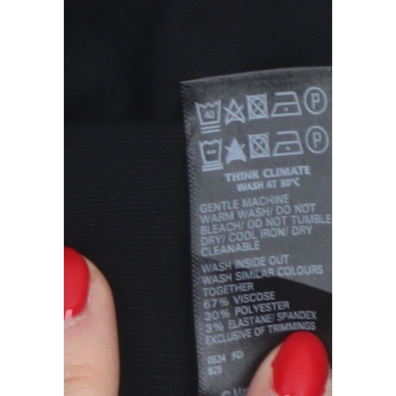 Marks & Spencer Women’s Black Size 10 Short Wide-Leg Trousers
