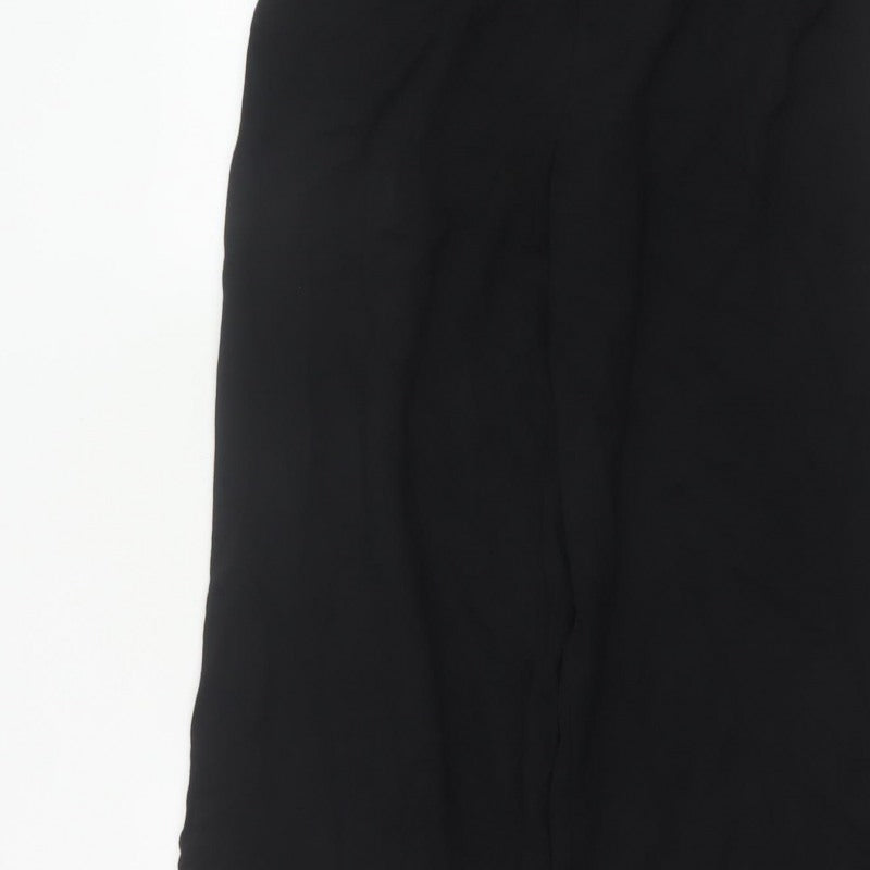 Marks & Spencer Women’s Black Size 10 Short Wide-Leg Trousers