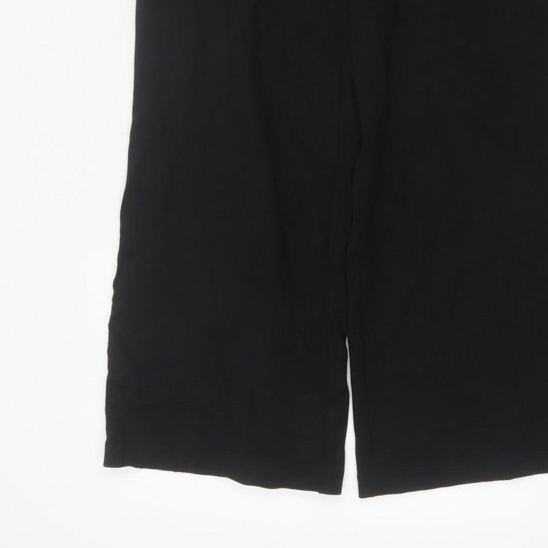 Marks & Spencer Women’s Black Size 10 Short Wide-Leg Trousers
