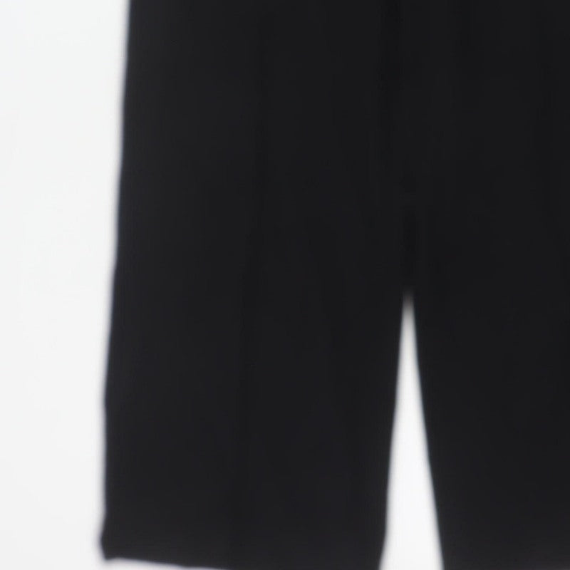 Marks & Spencer Women Black Size 14 Short Wide-Leg Work Trousers
