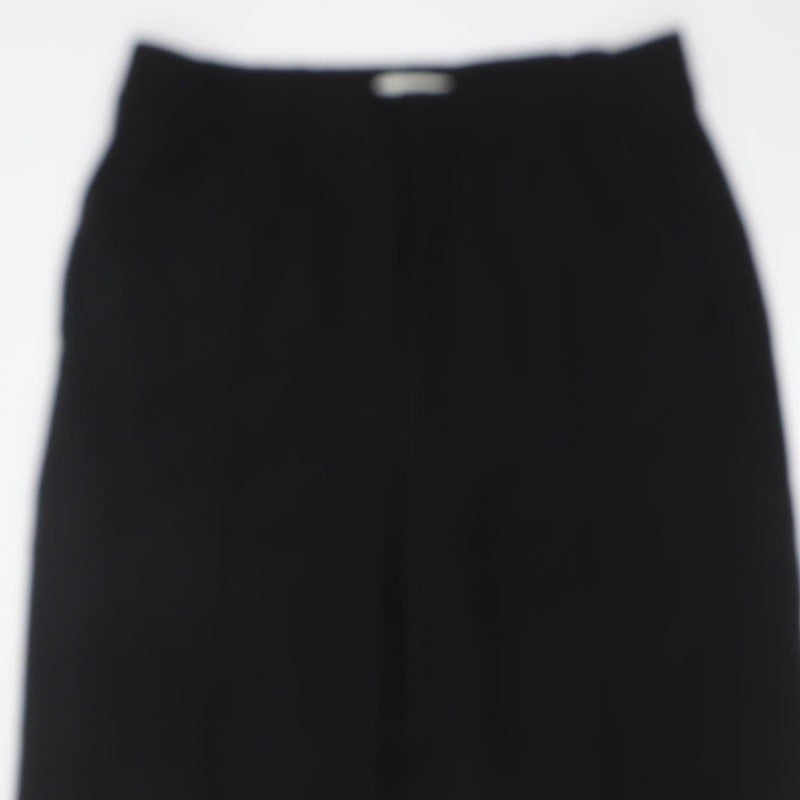 Marks & Spencer Women Black Size 14 Short Wide-Leg Work Trousers