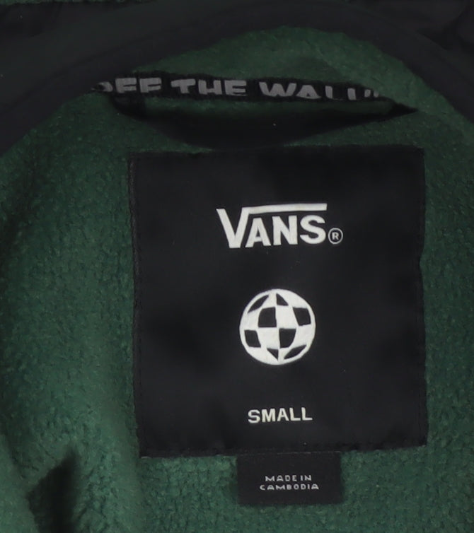 Additional view of Vans Men Green Small 1/4 Zip Fleece Pullover Sweatshirt Logo Pockets