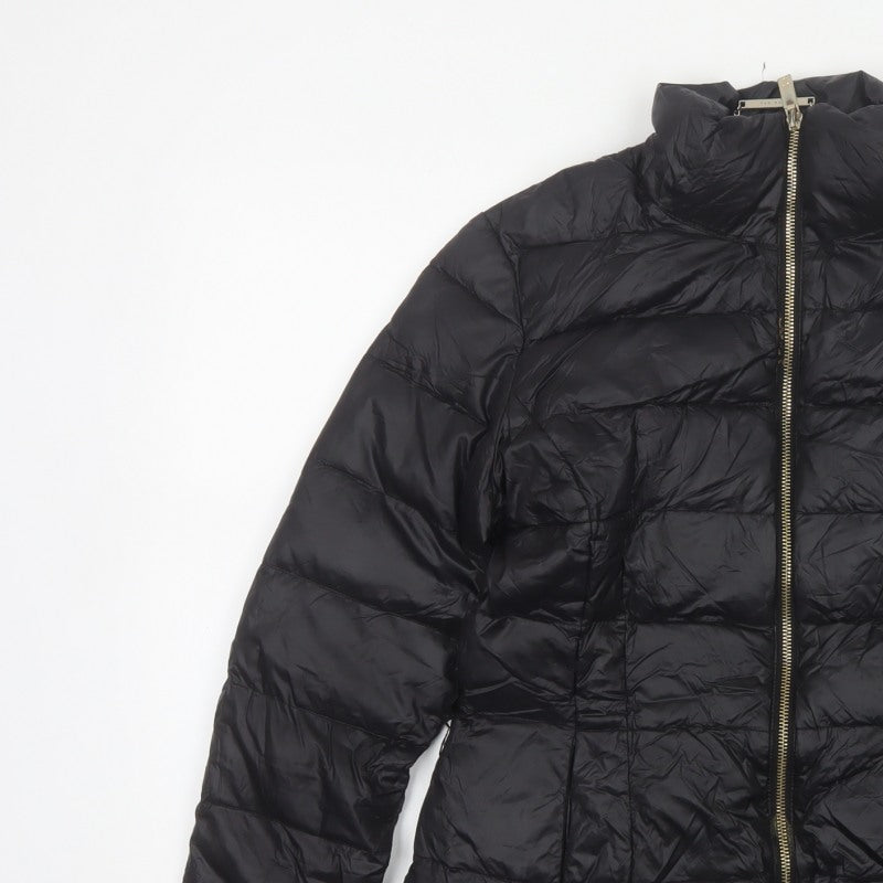 Ted Baker Women Black UK 10 Down Puffer Jacket Quilted Zipped