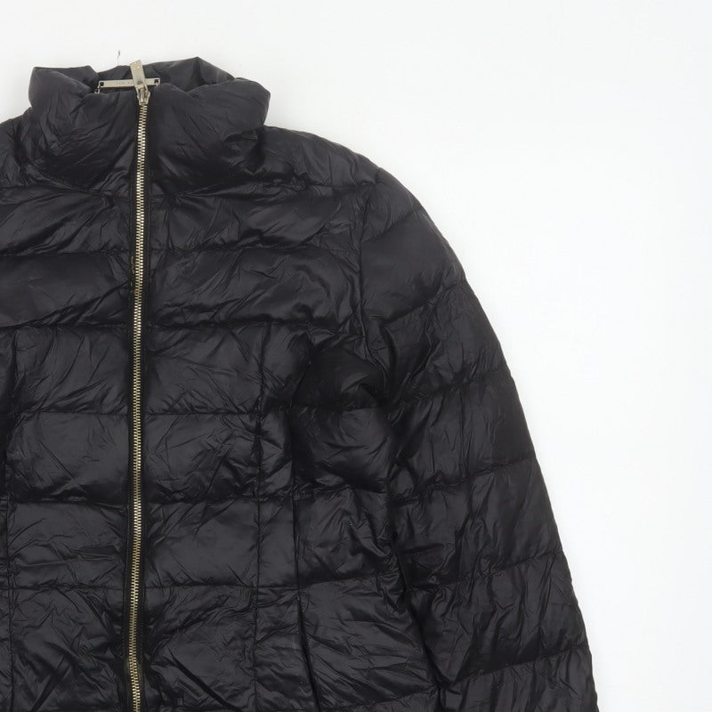 Ted Baker Women Black UK 10 Down Puffer Jacket Quilted Zipped