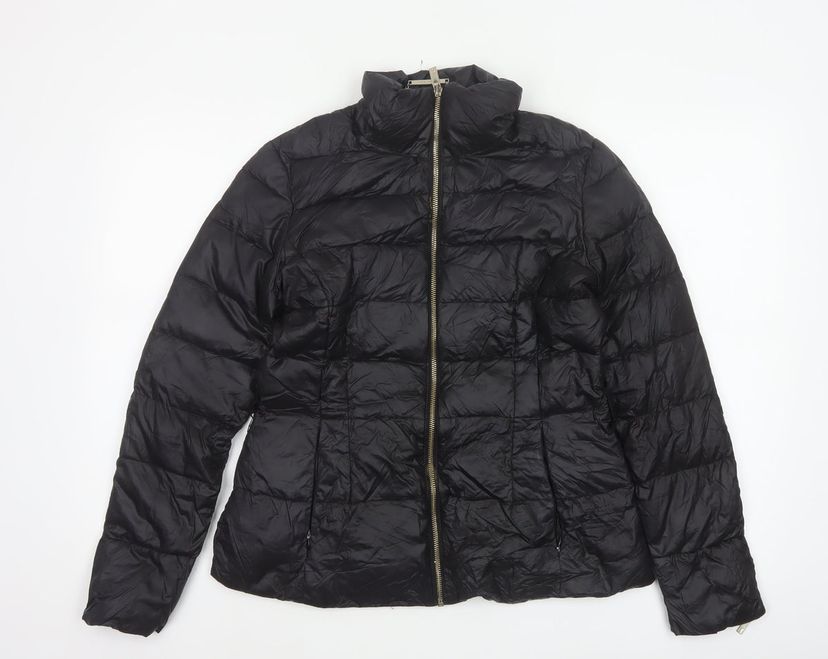 Ted Baker Women Black UK 10 Down Puffer Jacket Quilted Zipped