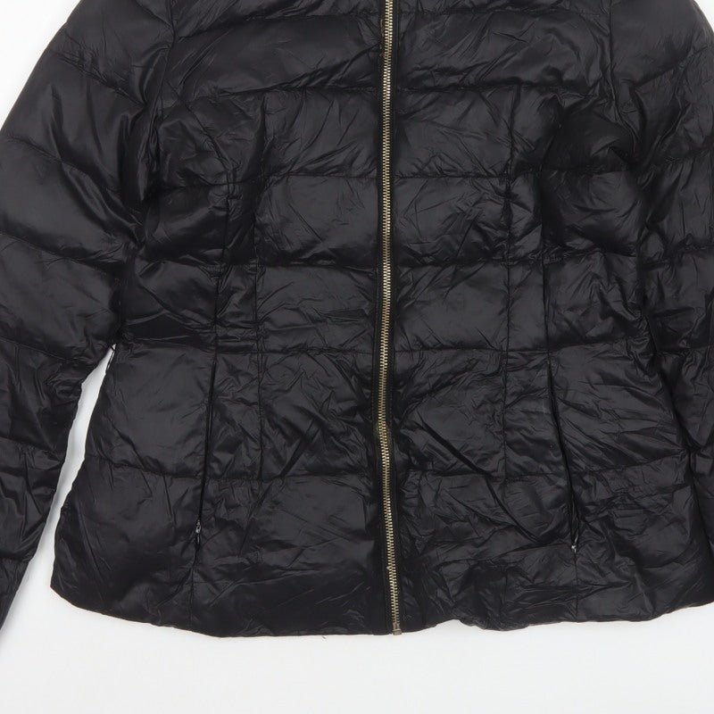 Ted Baker Women Black UK 10 Down Puffer Jacket Quilted Zipped