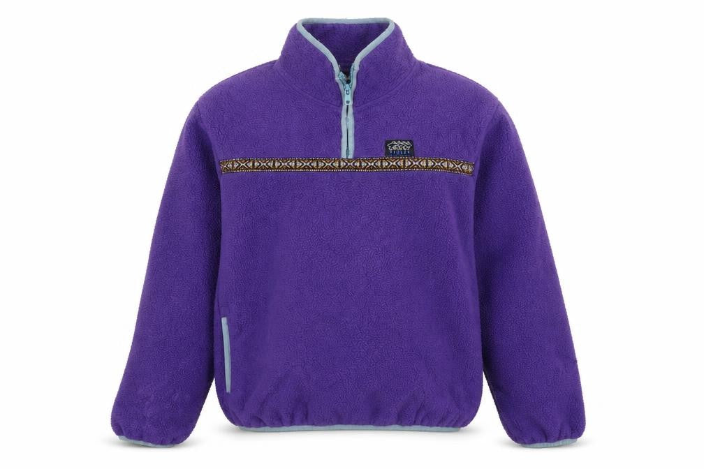 Stussy Unisex Purple S 1/4 Zip Fleece Pullover Sweatshirt