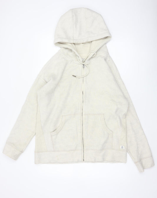 Fat Face Men's Ivory M Full Zip Hooded Fleece Hoodie Pockets