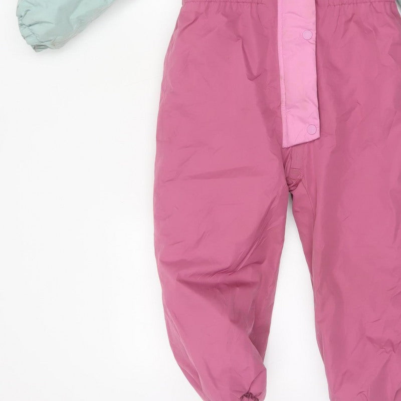 Next Girls Multicoloured 5-6 Years Ski Snowsuit Hooded Fur Trim