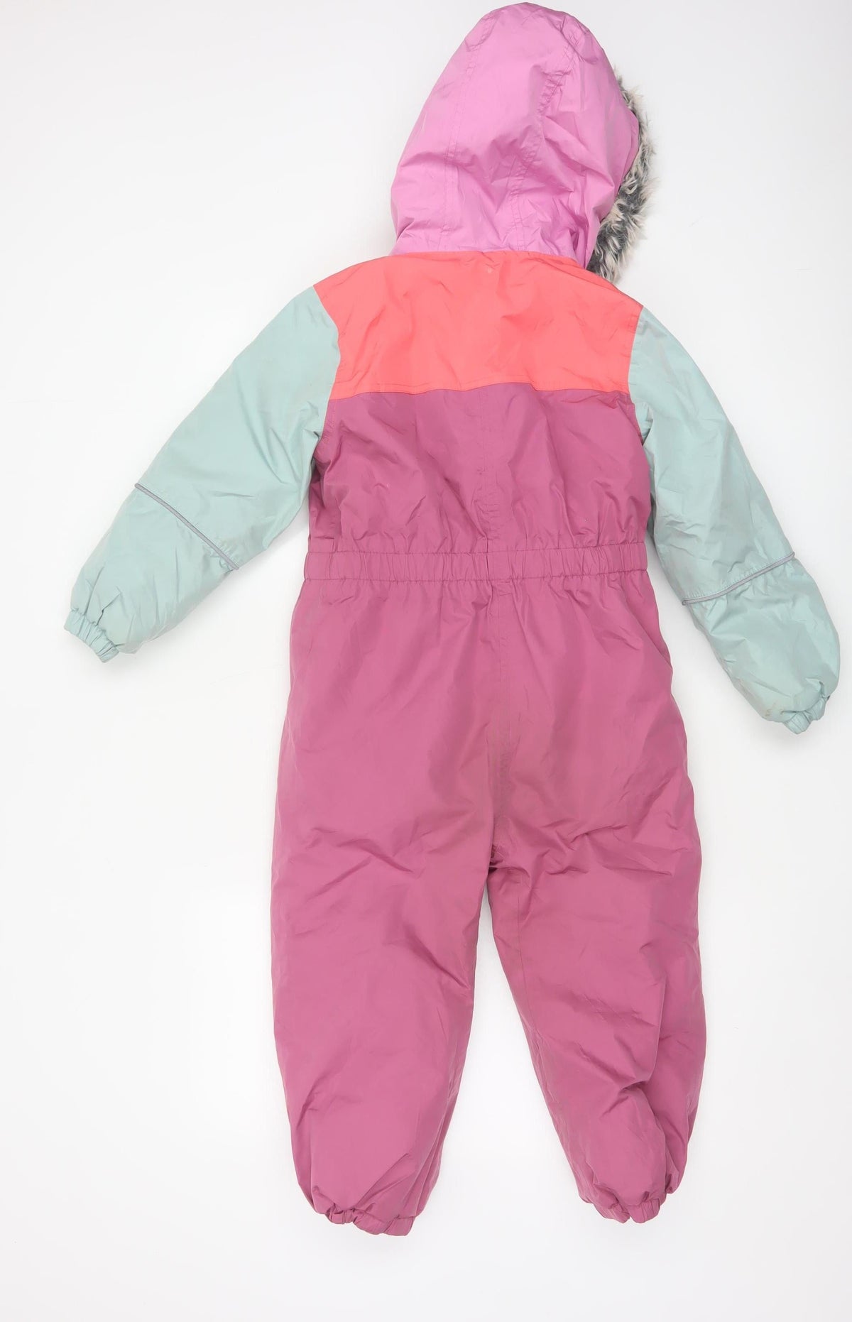 Next Girls Multicoloured 5-6 Years Ski Snowsuit Hooded Fur Trim