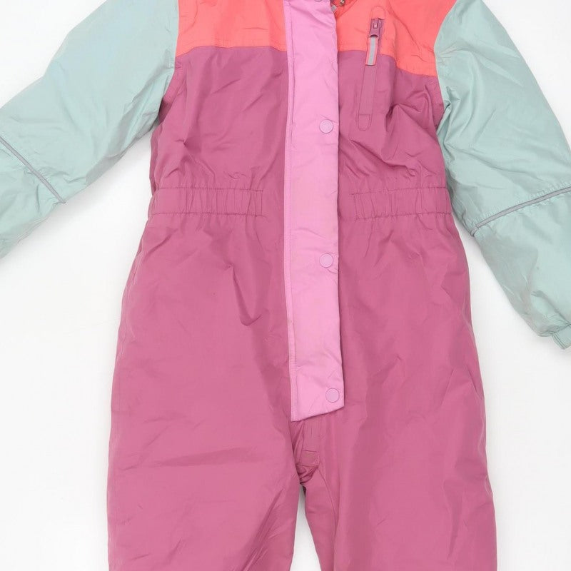 Next Girls Multicoloured 5-6 Years Ski Snowsuit Hooded Fur Trim