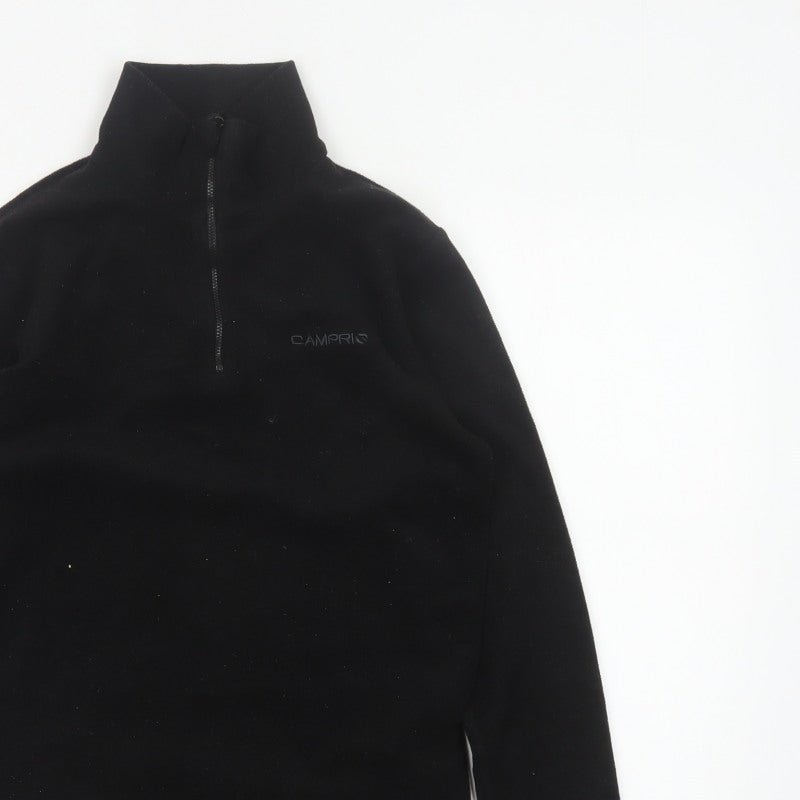 Campri Boys Black 13 Years 1/4 Zip Fleece Pullover Sweatshirt
