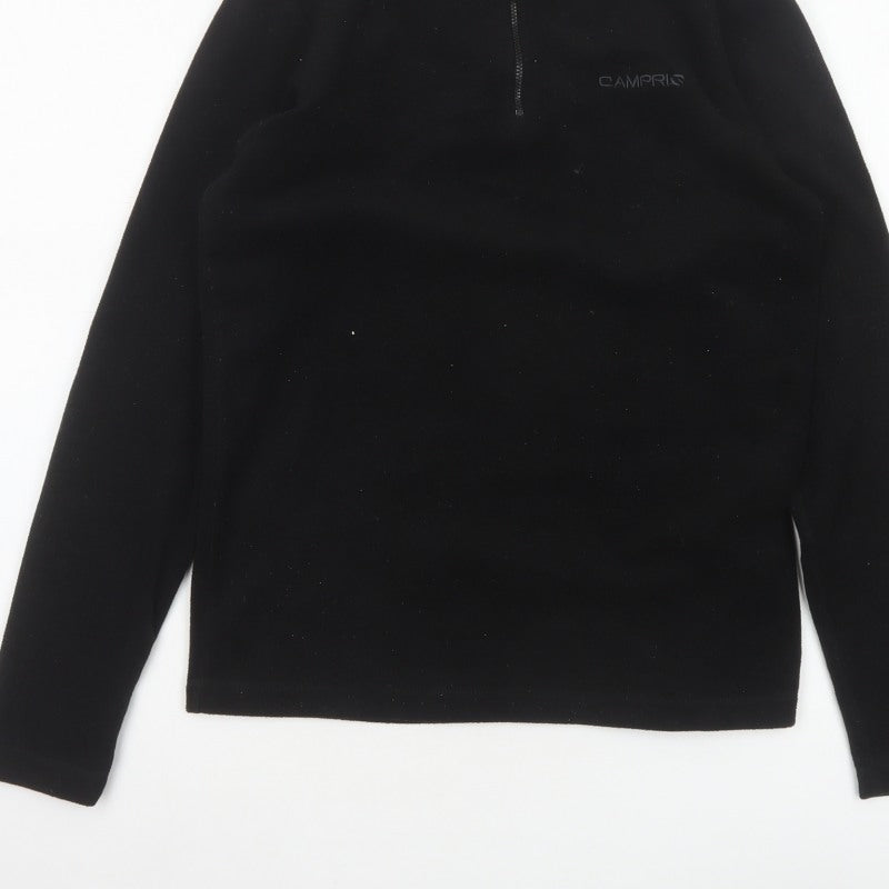 Campri Boys Black 13 Years 1/4 Zip Fleece Pullover Sweatshirt