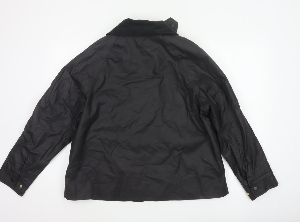 H&M Women's Black UK 12 Basic Padded Collared Utility Jacket
