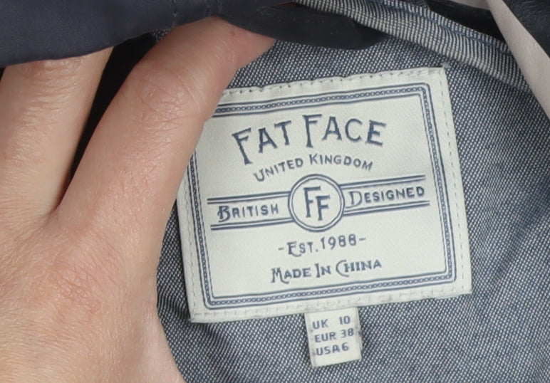 Fat Face Women’s Blue UK 10 Hooded Duffle Parka Jacket