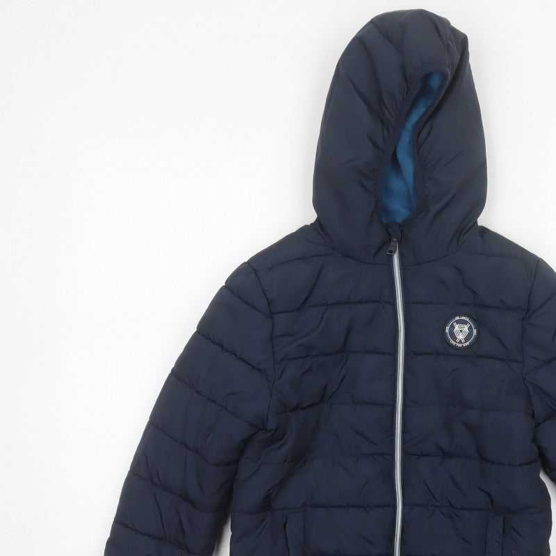 Additional view of Studio boys’ blue 7-8 years hooded puffer jacket quilted fleece lined