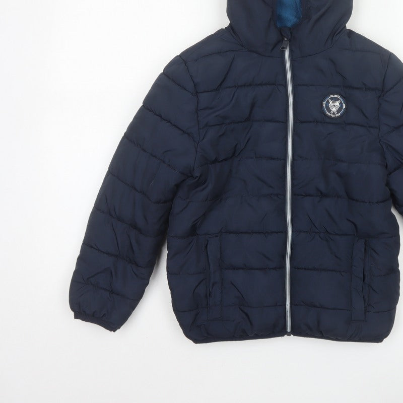 Additional view of Studio boys’ blue 7-8 years hooded puffer jacket quilted fleece lined