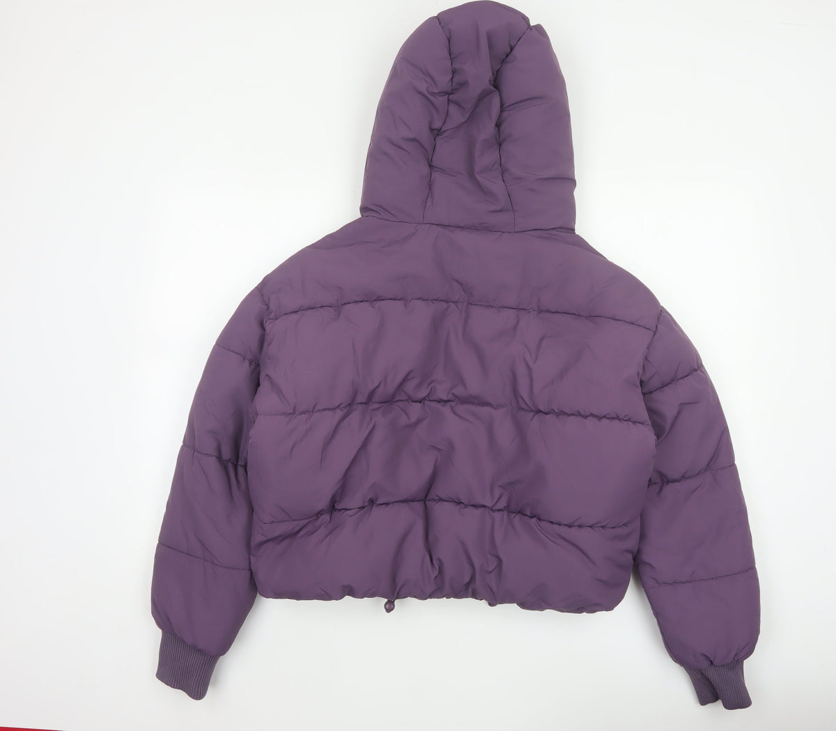 Monki Women Purple S Cropped Hooded Quilted Puffer Jacket