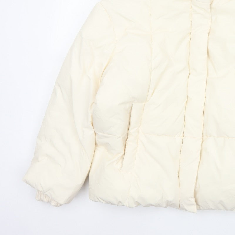 Primark Cares Women Ivory L Puffer Jacket Quilted Winter Full Zip