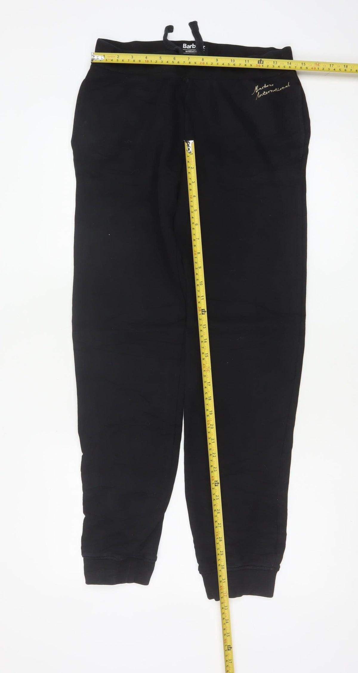 Barbour Boys Black Jogger Trousers 14-15 Years Cotton Blend Logo