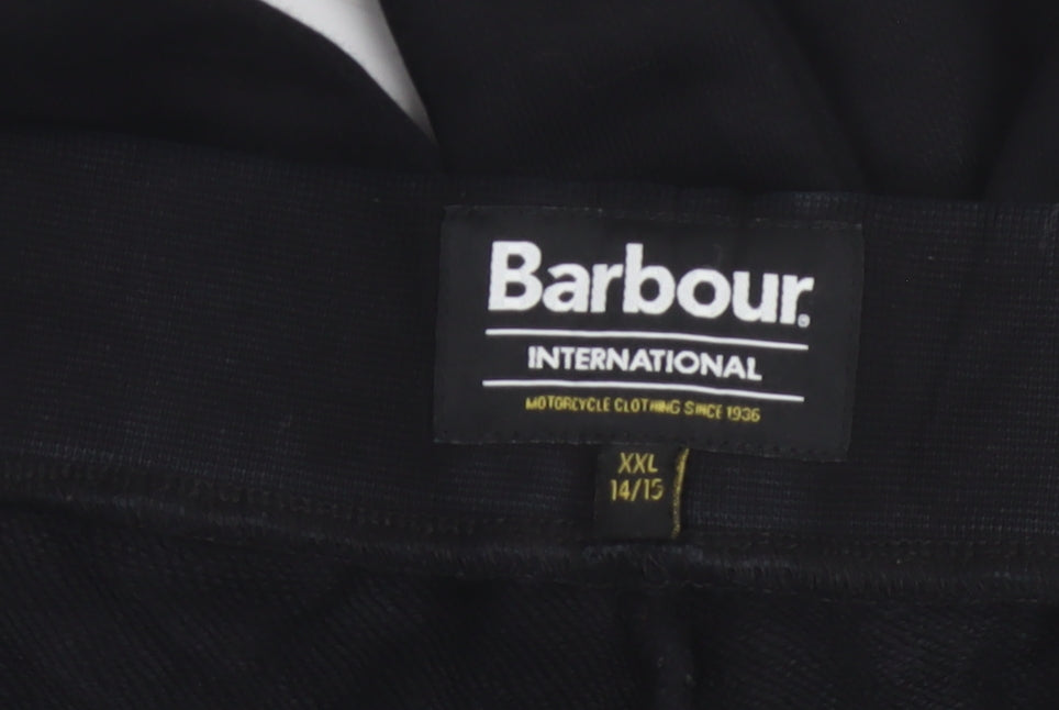 Barbour Boys Black Jogger Trousers 14-15 Years Cotton Blend Logo