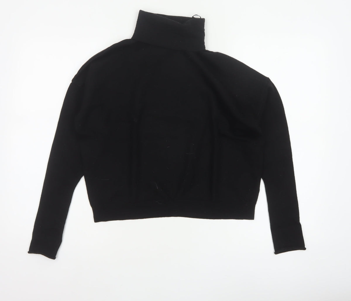 COS Women Black Wool Roll Neck Raglan Knit Pullover Jumper L