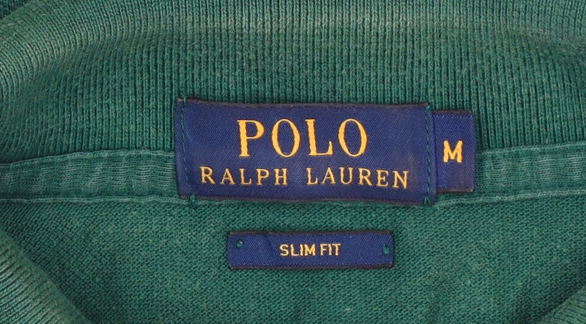 Polo Ralph Lauren Men’s Green M Slim Fit Cotton Logo Polo Shirt