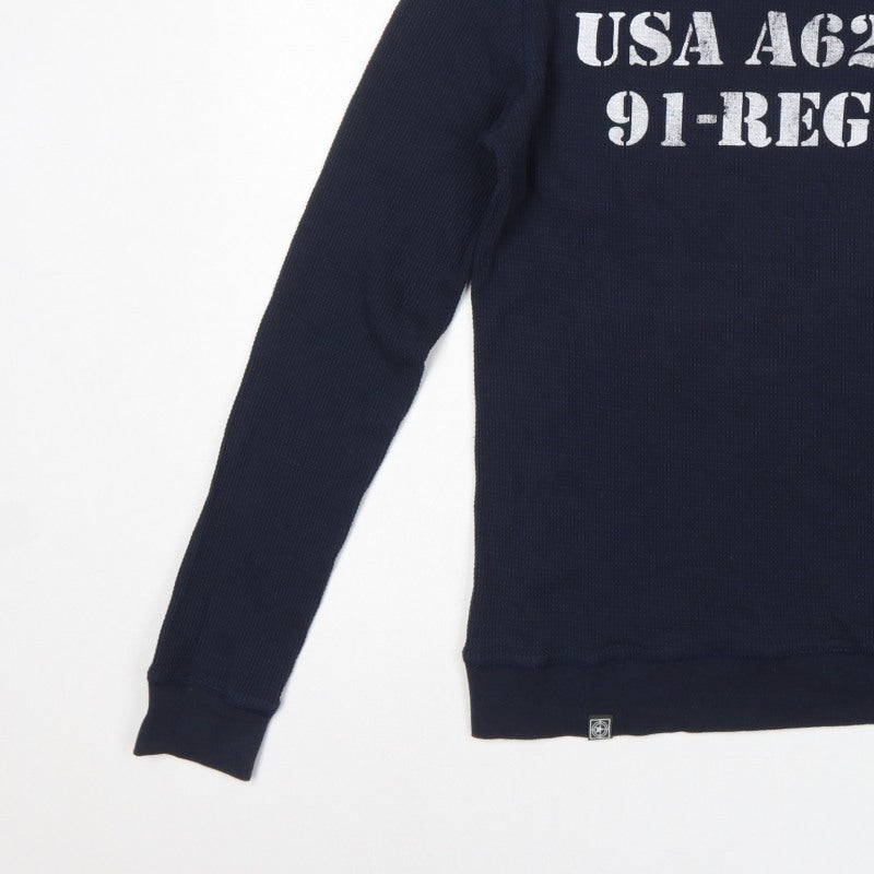Terranova Mens Blue M USA Army Graphic Long Sleeve Pyjama Top