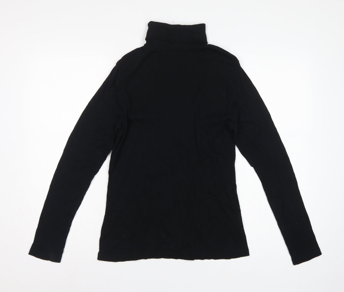 River Island Women Black Size 16 Roll Neck Long Sleeve Jersey Top