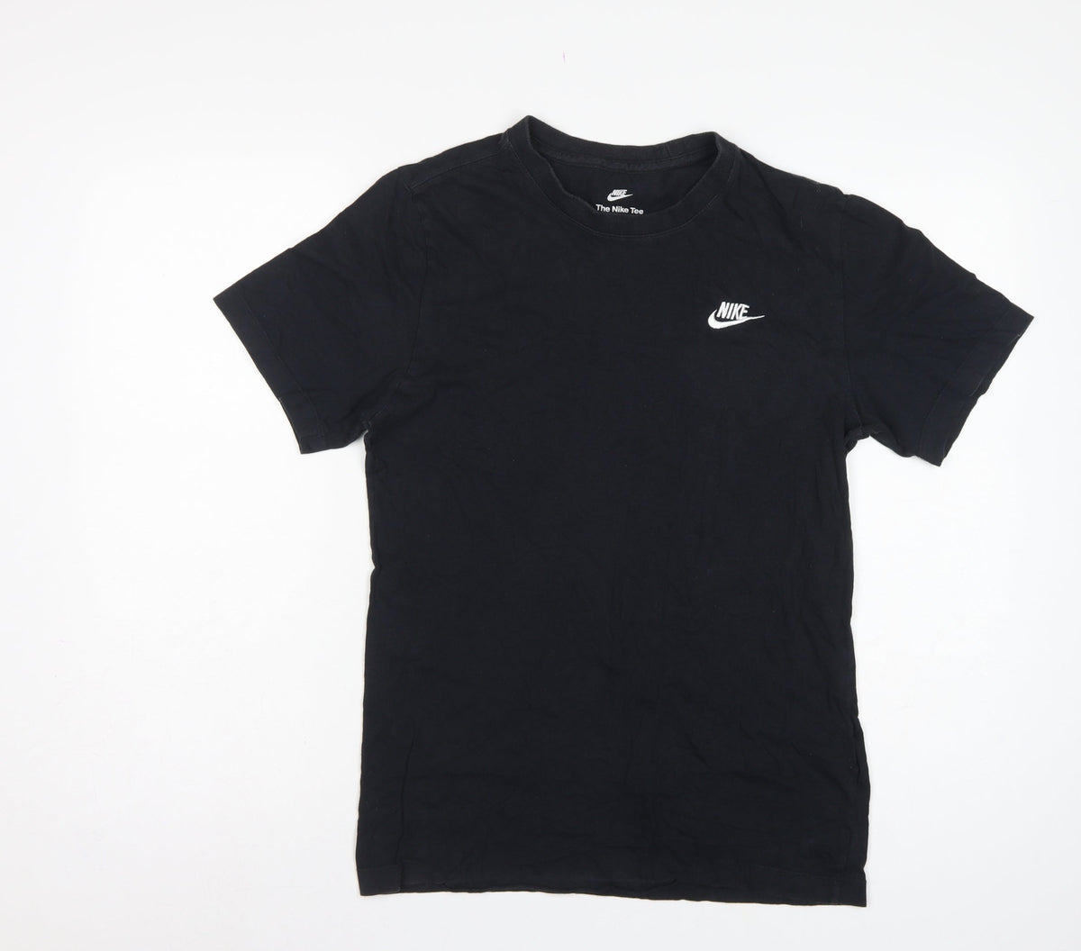 Nike Men’s Black Small Logo Cotton Crew Neck Short Sleeve T-Shirt