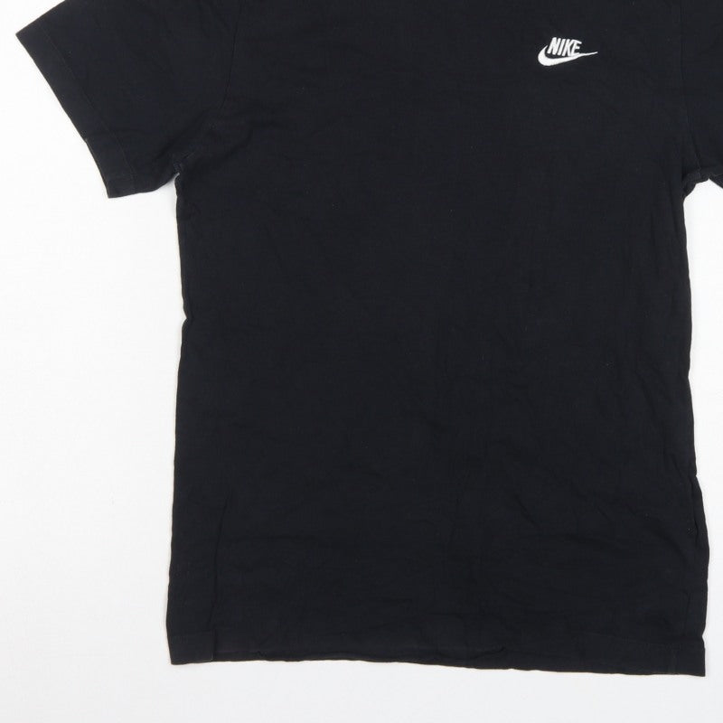 Nike Men’s Black Small Logo Cotton Crew Neck Short Sleeve T-Shirt