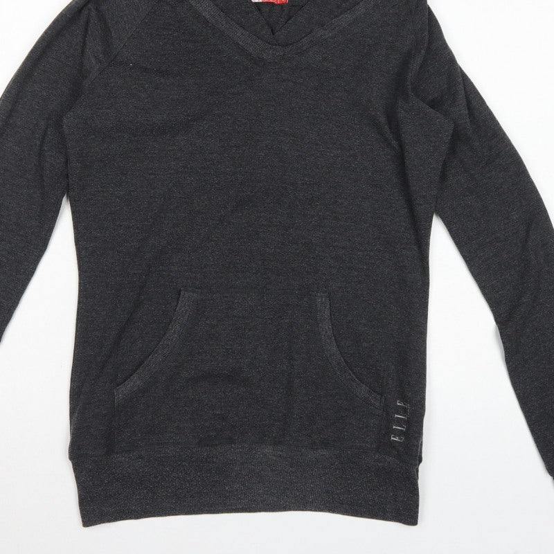 Elle Sport Women’s Grey Size 12 Pullover Hoodie V-Neck