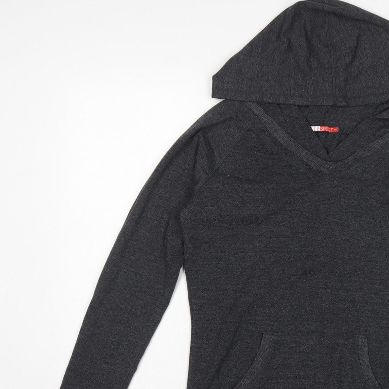 Elle Sport Women’s Grey Size 12 Pullover Hoodie V-Neck