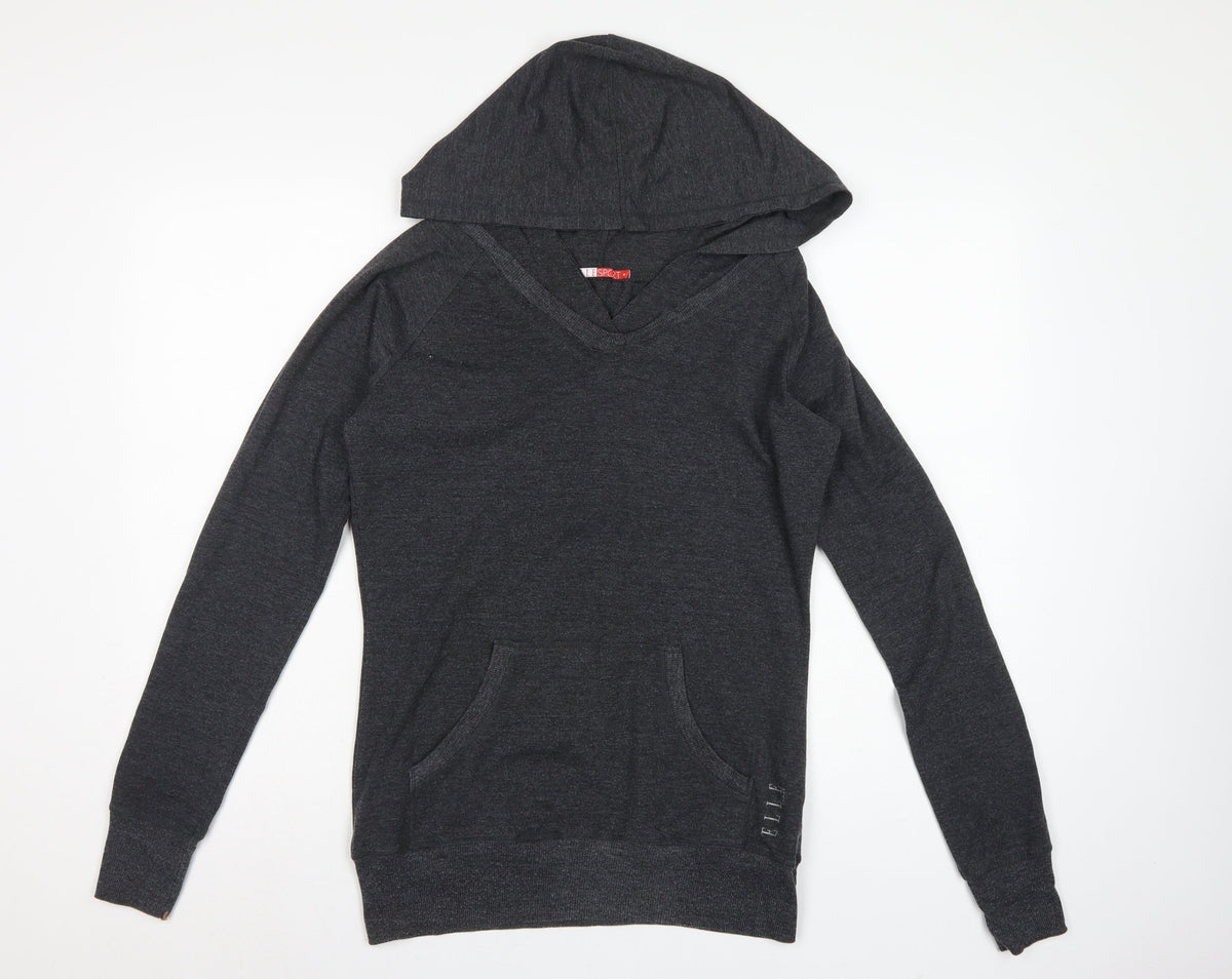 Elle Sport Women’s Grey Size 12 Pullover Hoodie V-Neck