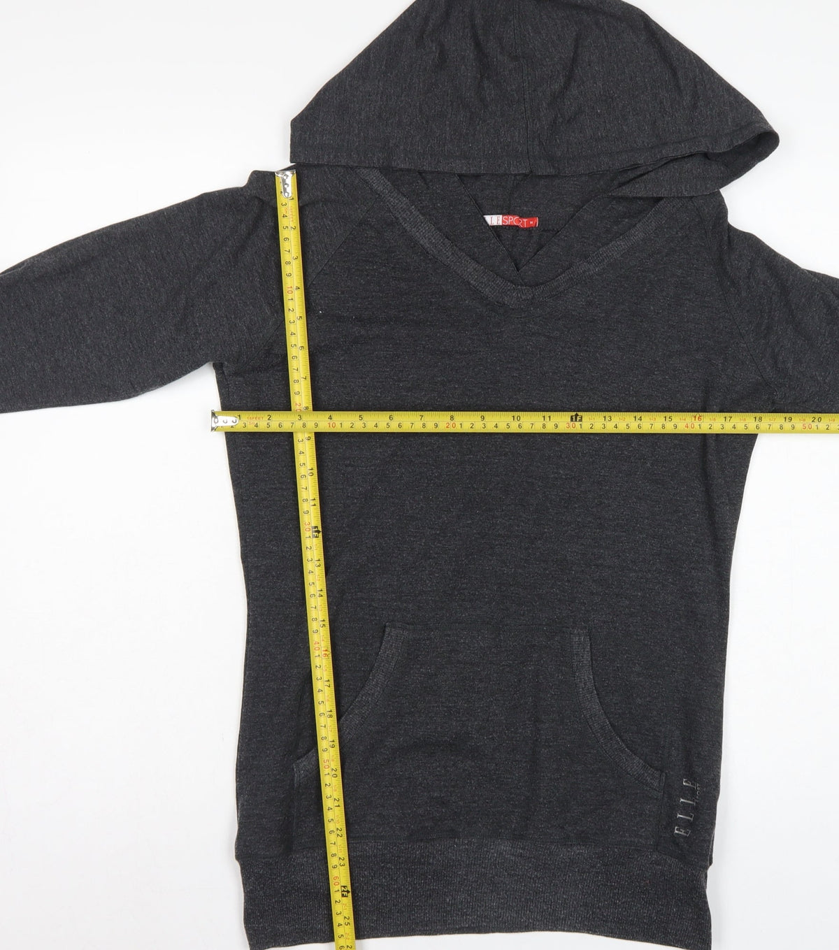 Elle Sport Women’s Grey Size 12 Pullover Hoodie V-Neck