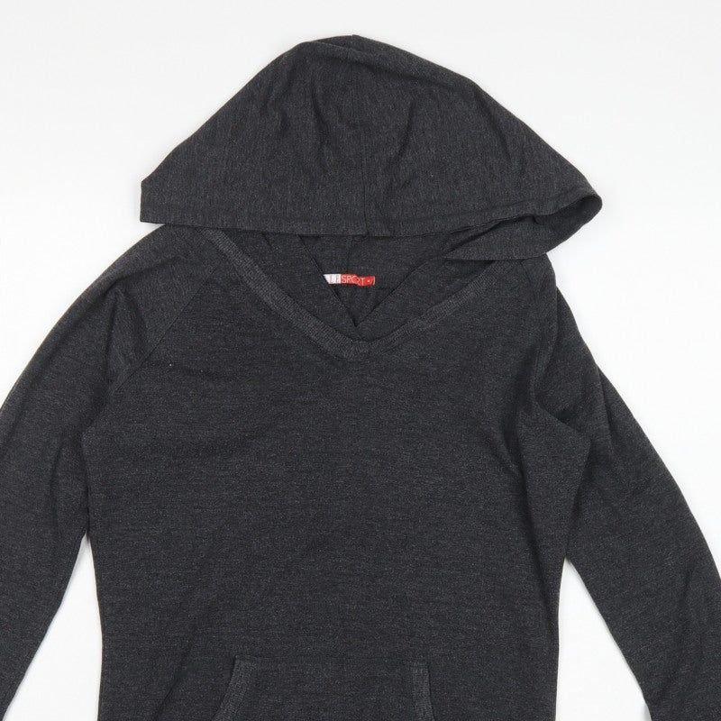 Elle Sport Women’s Grey Size 12 Pullover Hoodie V-Neck