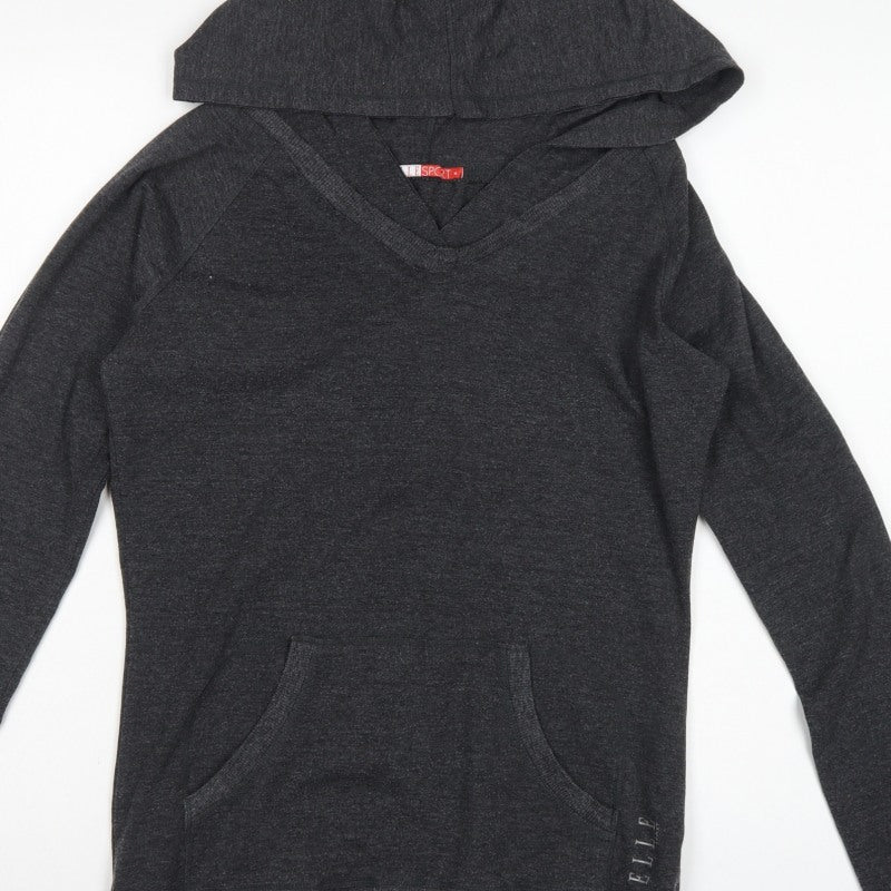 Elle Sport Women’s Grey Size 12 Pullover Hoodie V-Neck