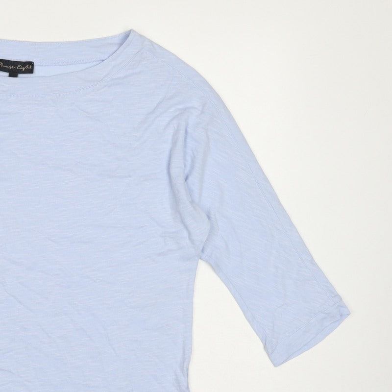 Phase Eight Women Blue UK 12 Modal Cotton Raglan 3/4 Sleeve T-Shirt